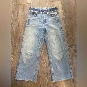 ZARA Basic Z1975 Denim Cropped Flare Western Jeans Size 4